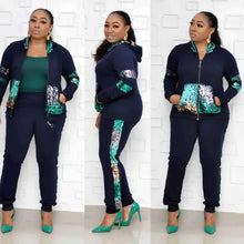 Load image into Gallery viewer, 2 Two Piece Set Women track suit tops and pants hooded suit fashion big sequins jogging femme sets two piece outfits sweat suits