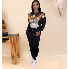 Load image into Gallery viewer, 2 Two Piece Set Women track suit tops and pants hooded suit fashion big sequins jogging femme sets two piece outfits sweat suits