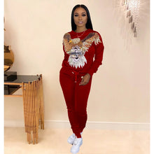 Load image into Gallery viewer, 2 Two Piece Set Women track suit tops and pants hooded suit fashion big sequins jogging femme sets two piece outfits sweat suits